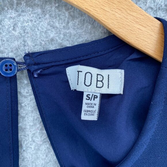 Tobi Dress Women Small Navy Shift Sleeveless Mini Stretch Party Event Minimalist - Picture 5 of 10